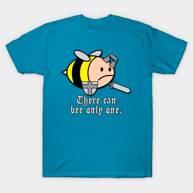 There Can Bee Only One - Cartoon Bee Knight T-Shirt by PK Halford